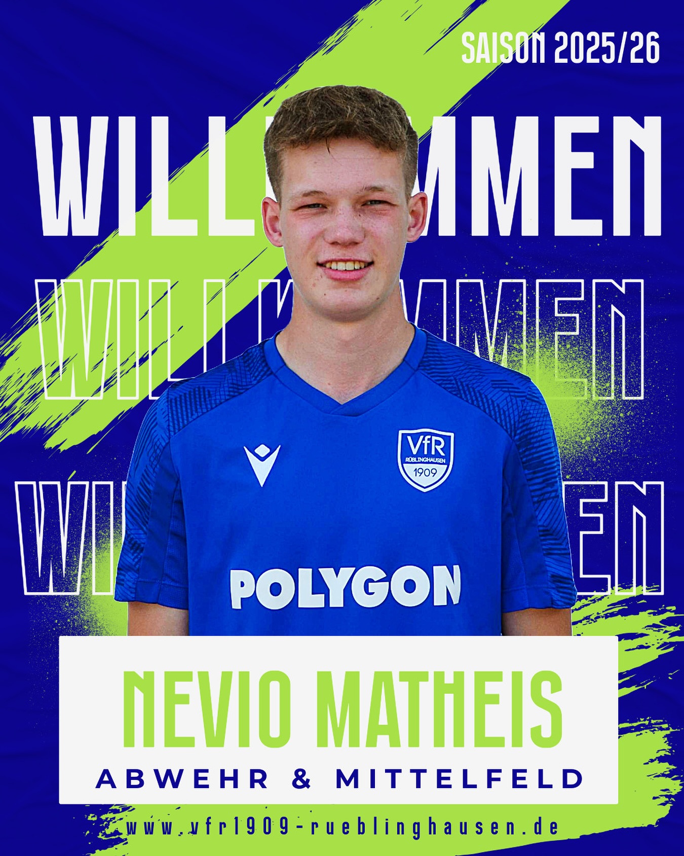 Nevio Matheis schließt sich dem VfR Rüblinghausen an ⚽️

Der junge Abwehr- und Mittelfeldspieler kommt vom SV Dahl-Friedrichsthal (17 Einsätze, 2 Tore) und trainierte bereits am Samstag mit dem Team.

Auf dem Birkendrust ist er kein Unbekannter - in der A-Jugend lief er schon regelmäßig für die JSG in Rüblinghausen auf.

#vfr1909 #rüblinghausen #blauundweiss #birkendrust #matheis #neuzugang