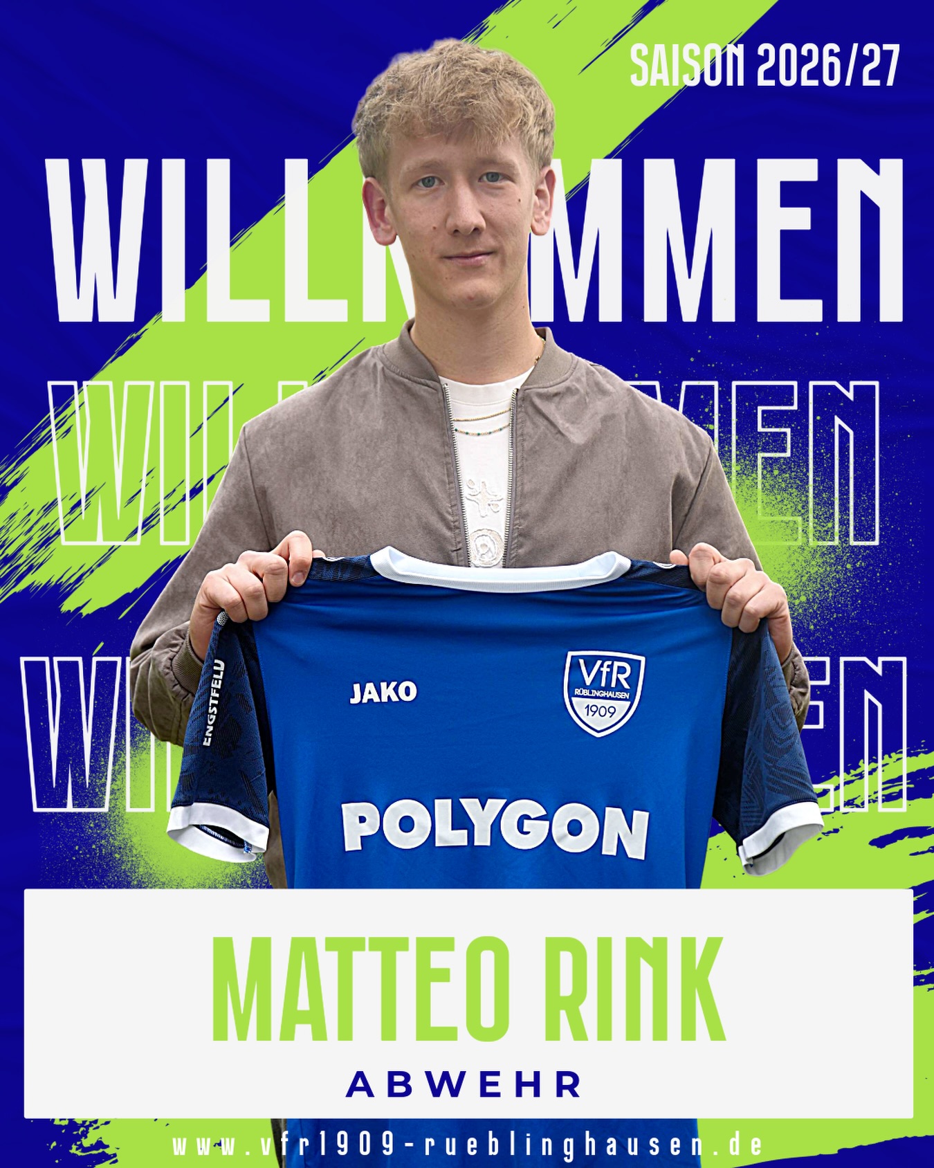 Matteo Rink wechselt an den Birkendrust 🔵⚪️

Der VfR freut sich, mit Matteo Rink den dritten Neuzugang für die Saison 2026/27 präsentieren zu können.

Wir heißen Matteo herzlich willkommen und freuen uns auf die gemeinsame Zukunft! 💪🏼 

Alle Infos auf unserer Homepage 📲 

#vfr1909 #rüblinghausen #blauundweiss #birkendrust